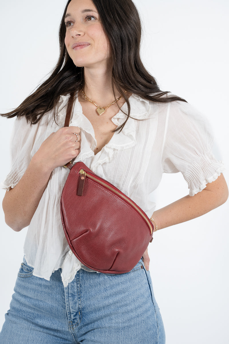 Ruby Leather Fanny Bag