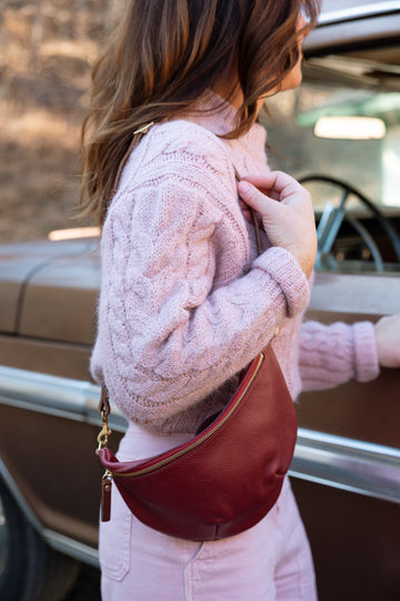 Ruby Leather Fanny Bag