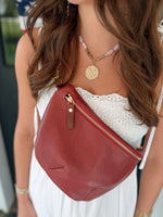 Ruby Leather Fanny Bag