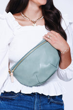 Seafoam Leather Fanny Bag