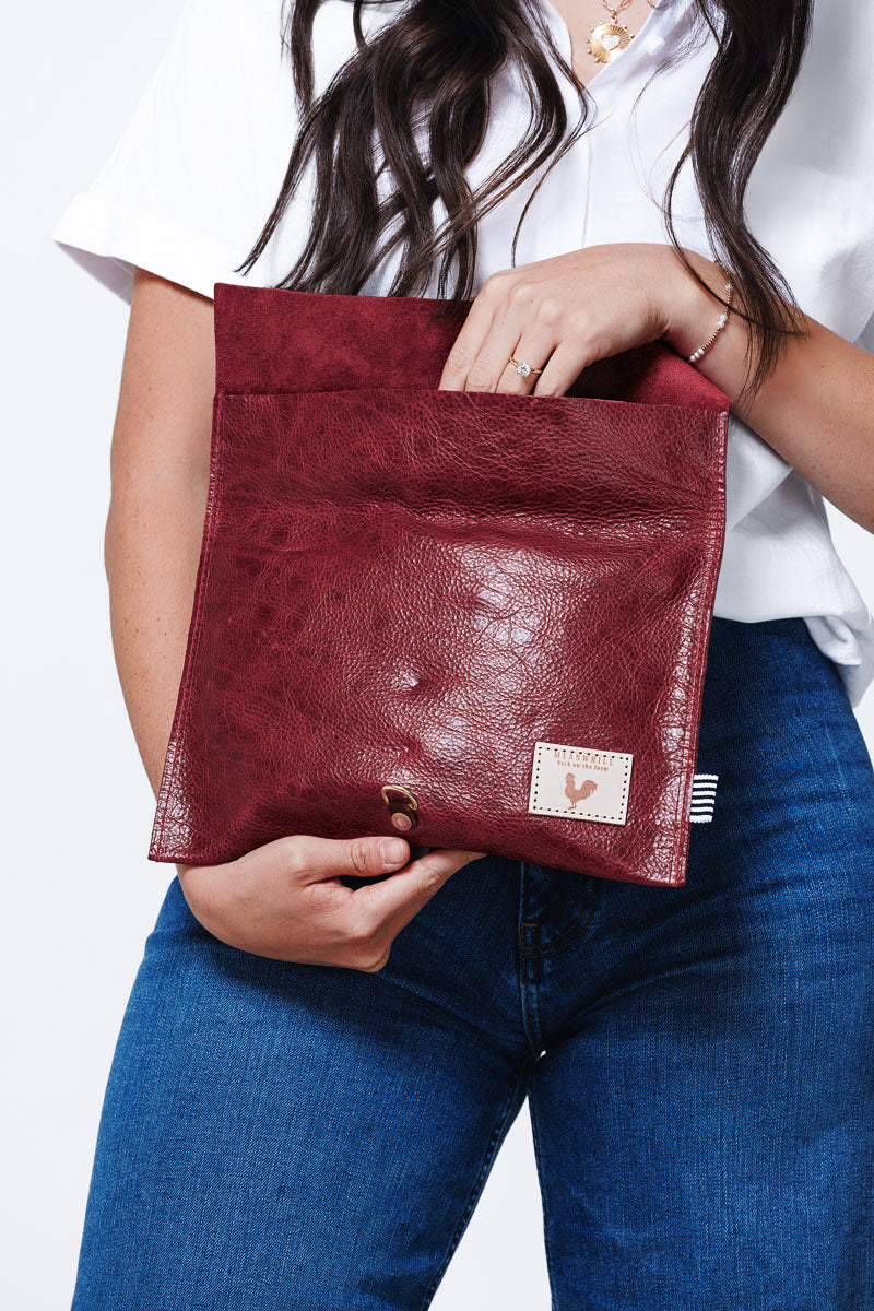 hobo sterling raine sterling leather foldover clutch bag Ruby Red Leather Foldover Clutch & Crossbody