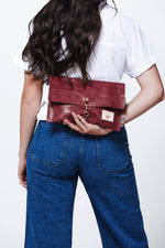 Ruby Leather Foldover Clutch & Crossbody