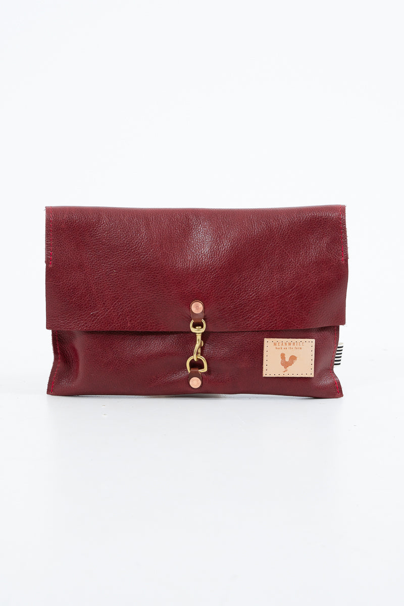 Ruby Red Leather Foldover Clutch & Crossbody