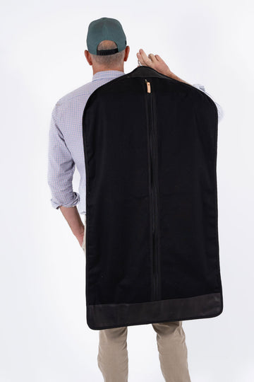 Black Leather & Canvas Garment Sleeve
