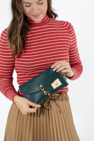 Limited Edition: Emerald Leather Envelope Clutch & Crossbody