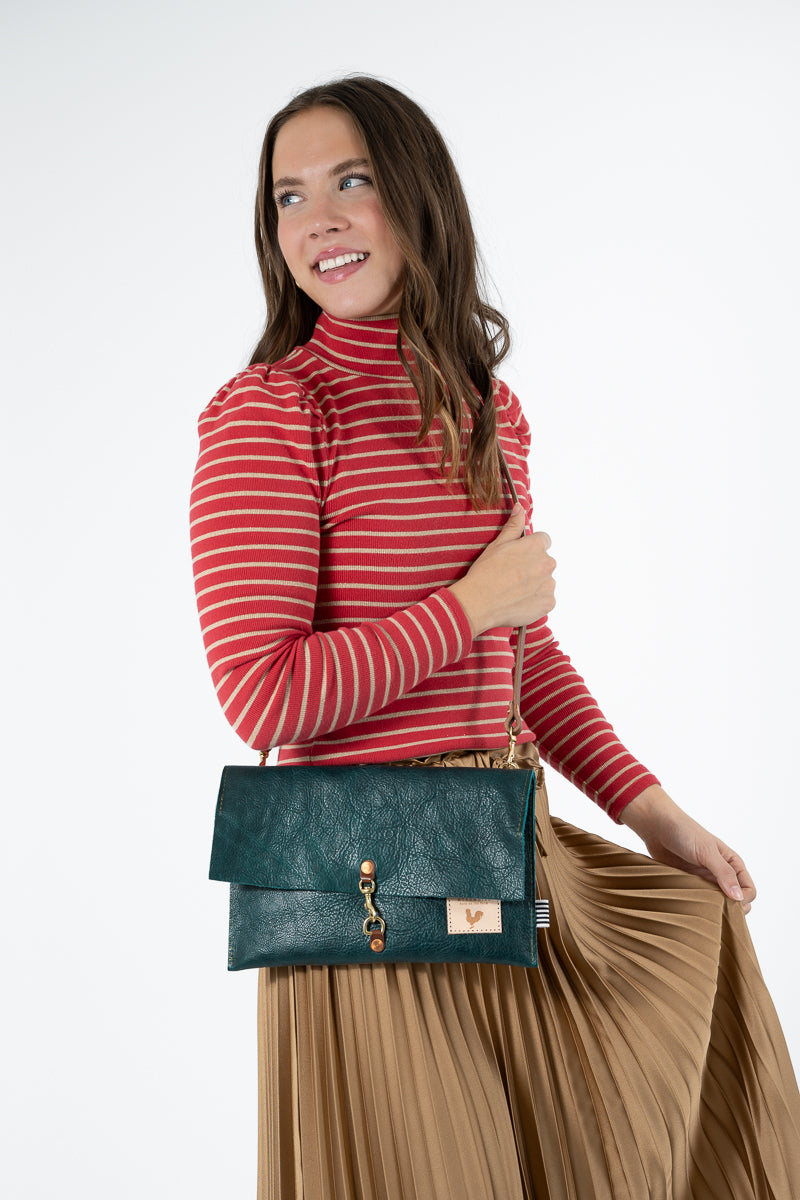 Limited Edition: Emerald Leather Foldover Clutch & Crossbody
