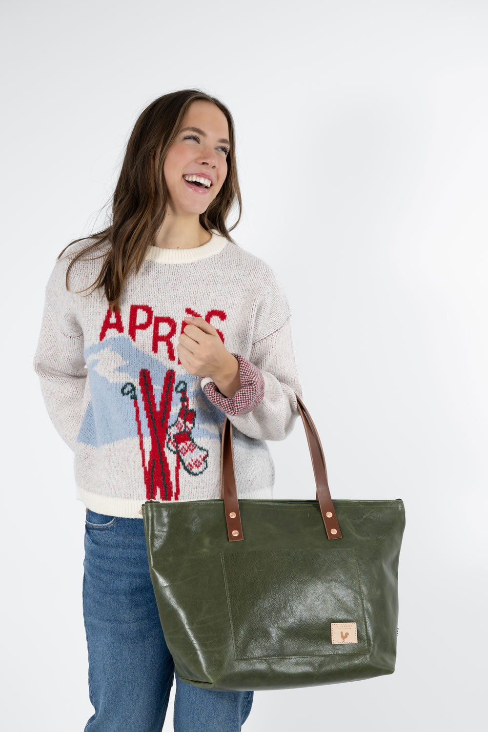 Hunter Green Leather Travel Tote