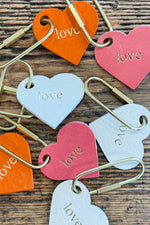 LOVE Candy Leather Heart Bag Charm and Keychain