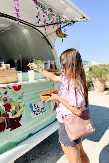 Rose Leather Sling Bag