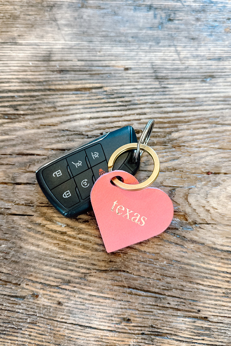 Texas Pink Leather Bag Charm