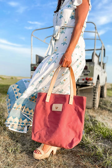 Nantucket Red Waxed Canvas Classic Tote