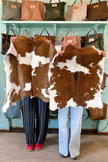 Limited Edition* Brown & White Natural Hair on Hide