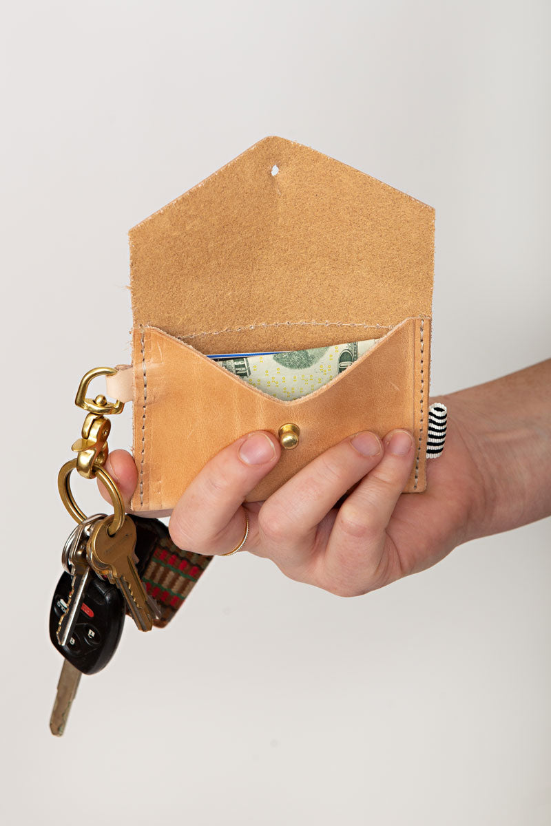 Natural Leather Keychain Wallet | Meanwhile Back on the Farm Natural Leather Keychain Wallet | Meanwhile Back on the Farm