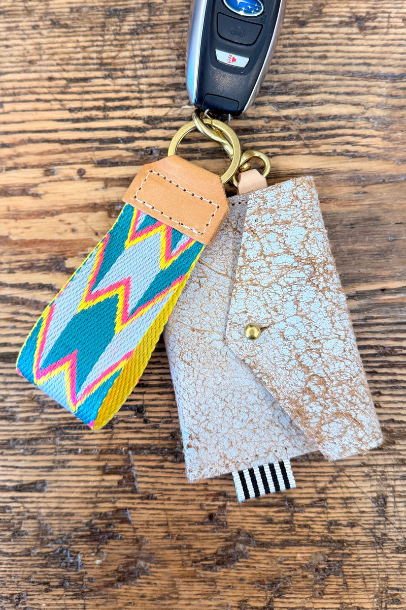 Neon Chevron Webbing Key Fob