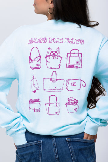 Meanwhile Bags For Days Light Blue Long Sleeve Tee