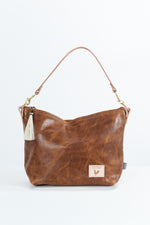 Camel Leather Midi Hobo