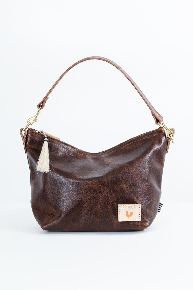 Mocha Tuscan Leather Midi Hobo