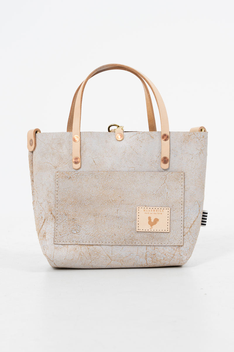 Birch White Leather Mini Tote| Leather Bag White