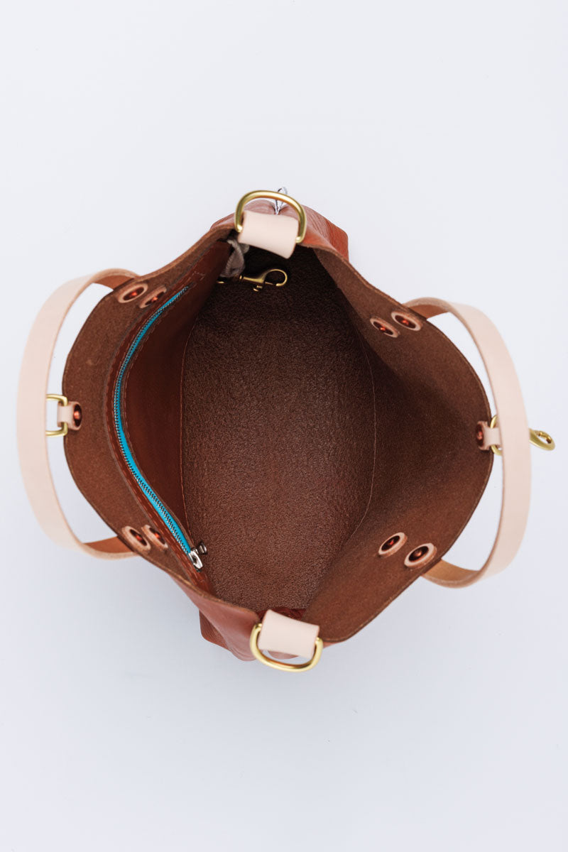 Saddle Leather Mini Tote | Brown Leather Purse Small