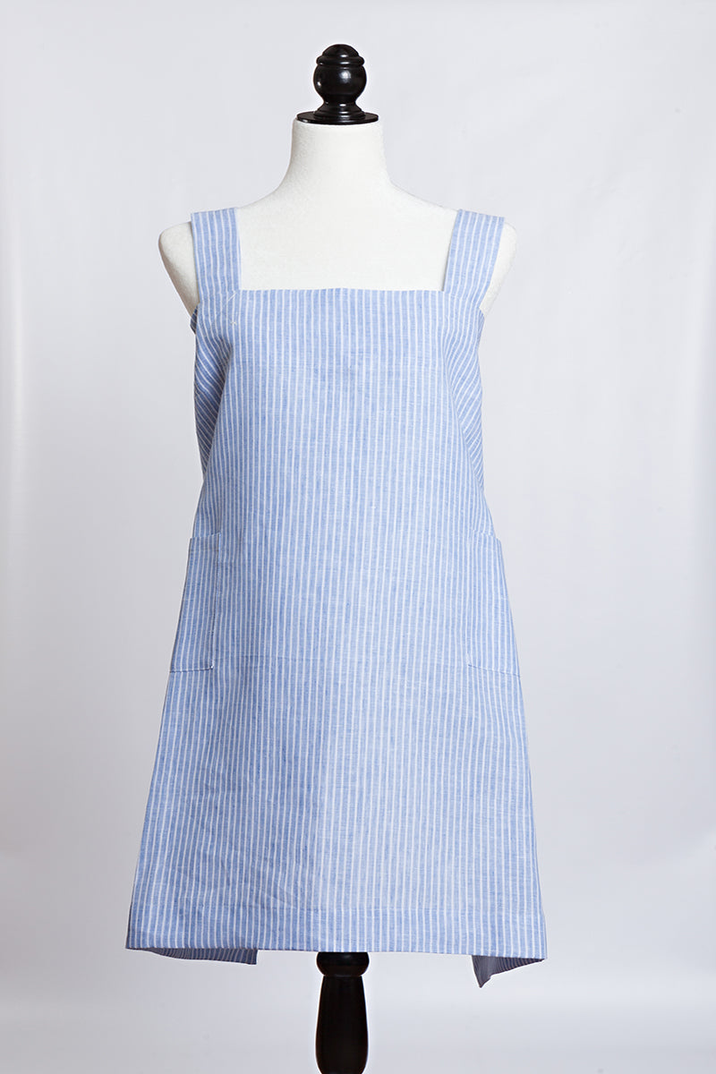 Molly Morris Designs Blue/White Stripe Apron