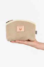 Natural Waxed Canvas Makeup Bag