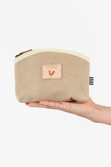 Natural Waxed Canvas Makeup Bag