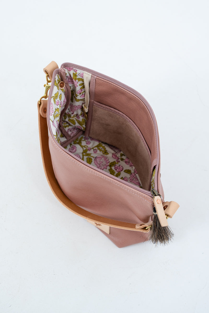 USA Made Rose Pink Leather Handbag