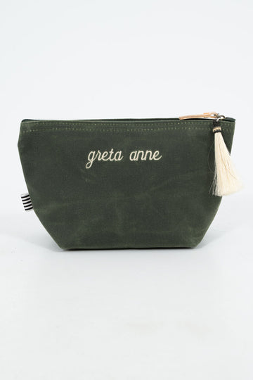 Olive Waxed Canvas Pouch