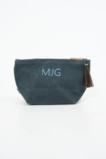 Slate Blue Waxed Canvas Pouch