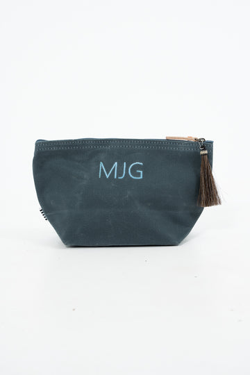 Slate Blue Waxed Canvas Pouch