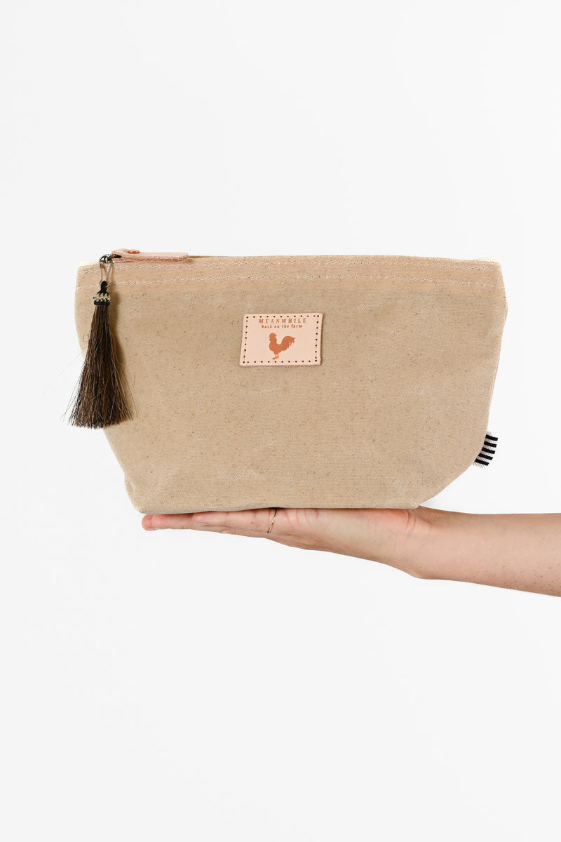 Natural Waxed Canvas Pouch
