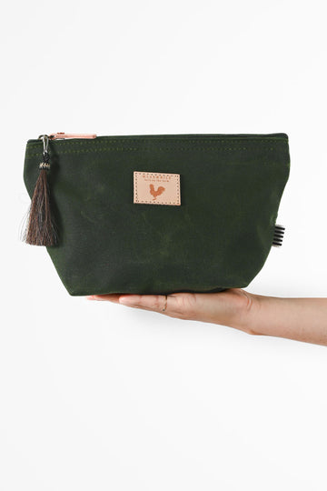 Olive Waxed Canvas Pouch