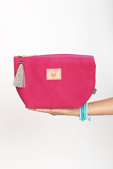 Pink Waxed Canvas Pouch