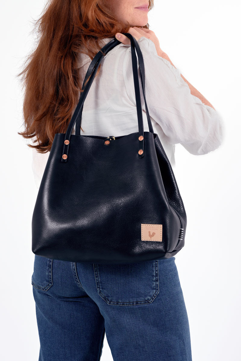 Black Luxe Leather Perfect Tote