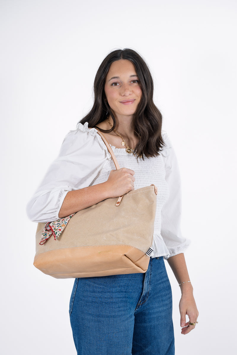 Natural Waxed Canvas Perfect Tote