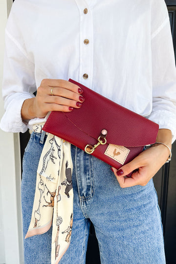 Limited Edition* Cranberry Leather Envelope