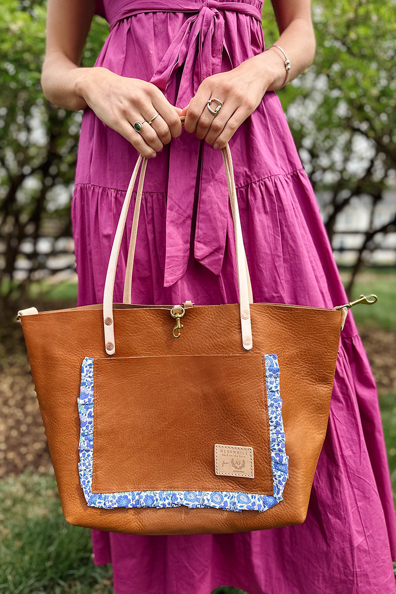 Annie's Finds Limited Edition: Saddle Leather Perfect Tote with Ruffle Pocket