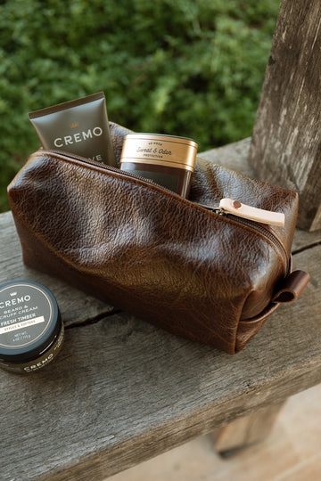 Mocha Tuscan Leather Dopp Kit