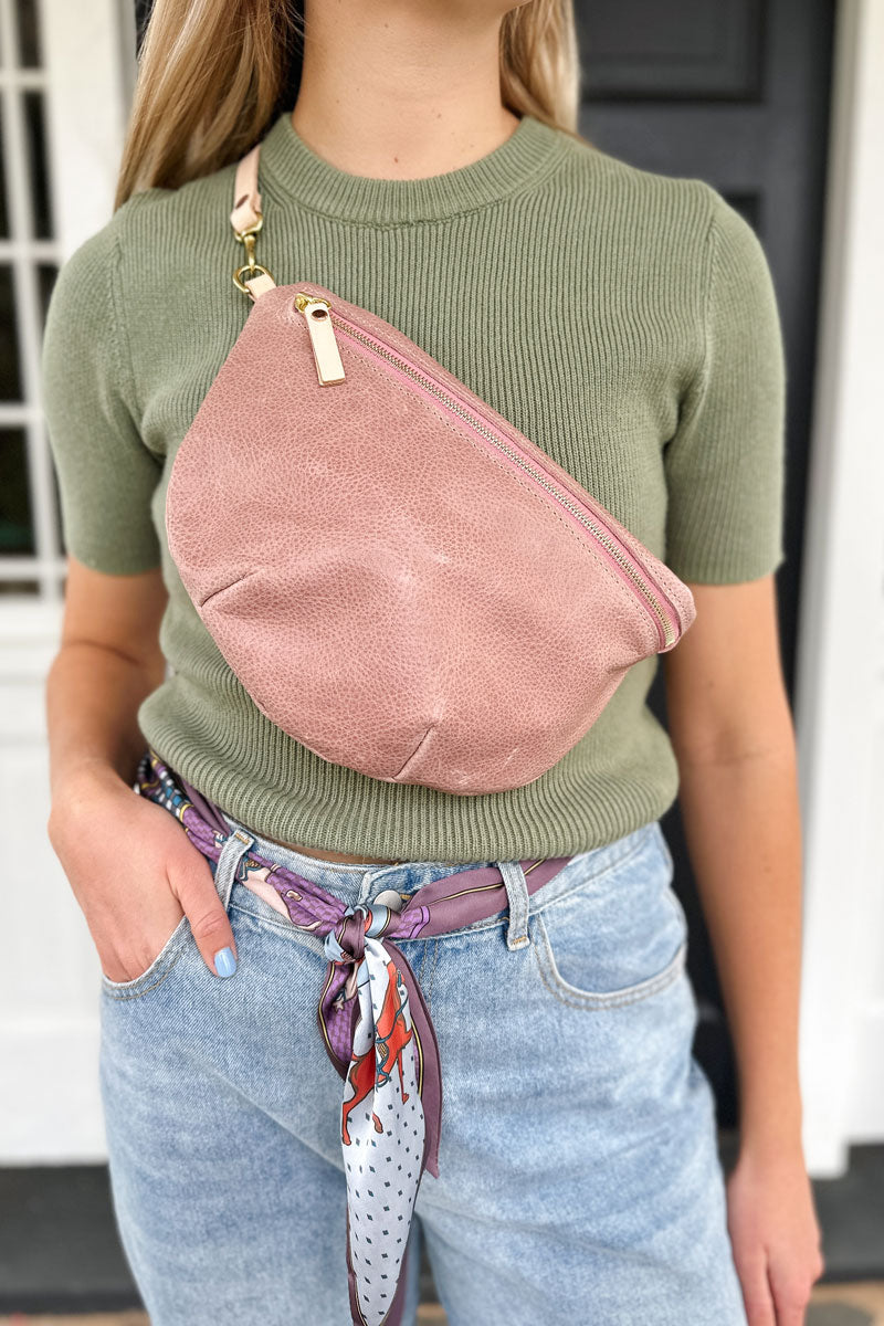 Rose Leather Fanny Pack