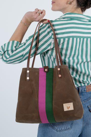 Limited Edition* Field Tan Waxed Canvas Perfect Tote with Webbing