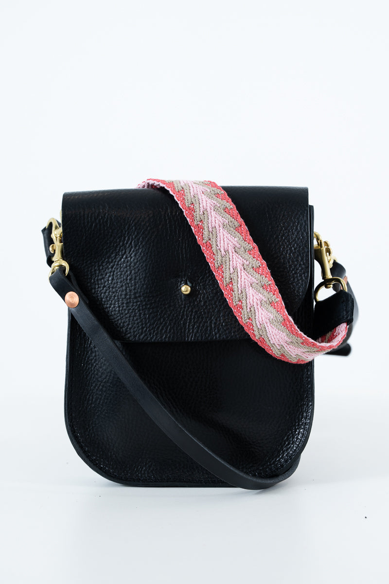 Limited Edition* Mini Black Luxe Leather Saddle Bag