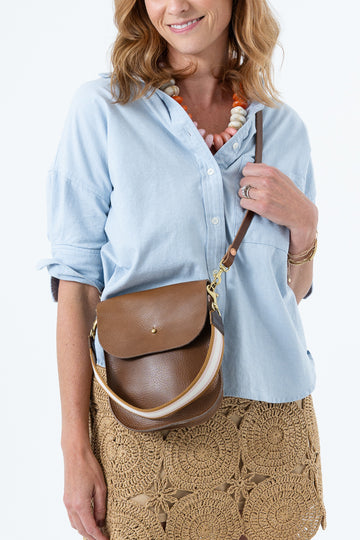 Limited Edition* Mini Walnut Luxe Leather Saddle Bag