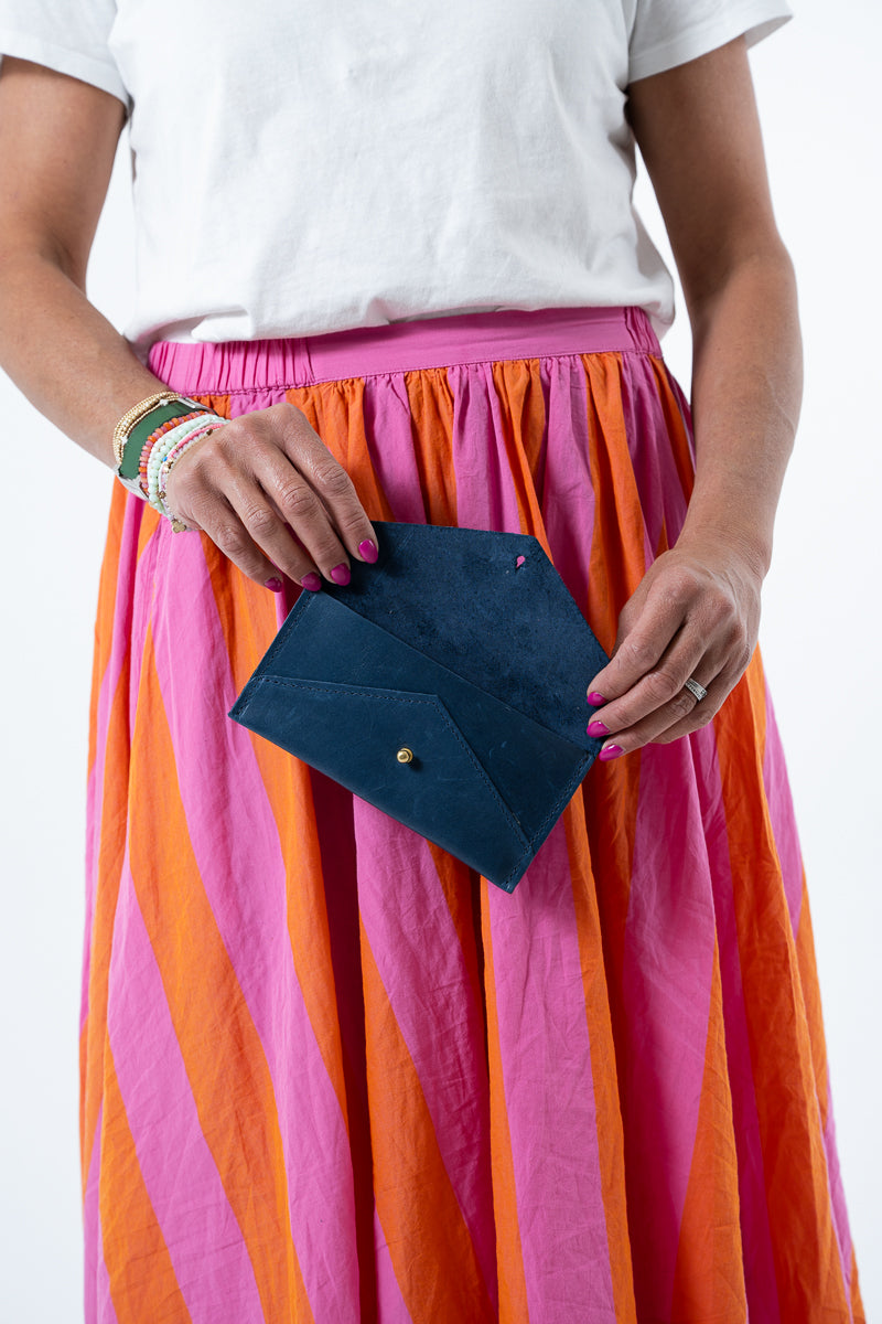 Limited Edition* Navy Leather Envelope Wallet