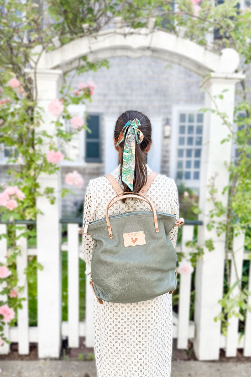 Seafoam Leather Original Backpack | Meanwhile Back on the Farm
