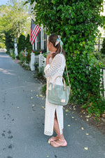 Seafoam Leather Small Tote