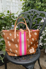 Limited Edition* Spotted Leather Handtote with Webbing
