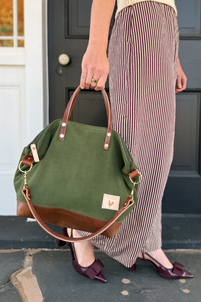 Limited Edition* Dark Olive Suede Leather Slouch Hobo