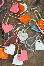 Custom Candy Leather Heart Bag Charm and Keychain