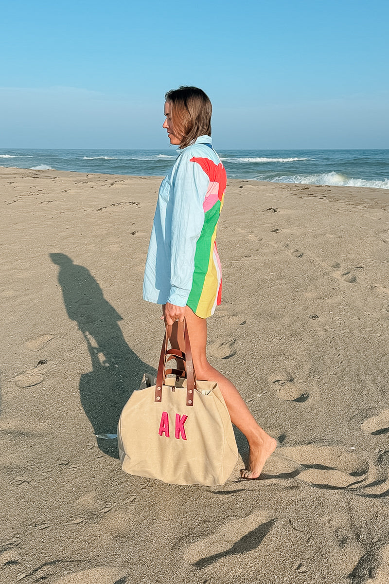 Limited Edition* Natural XL Canvas Snap Tote