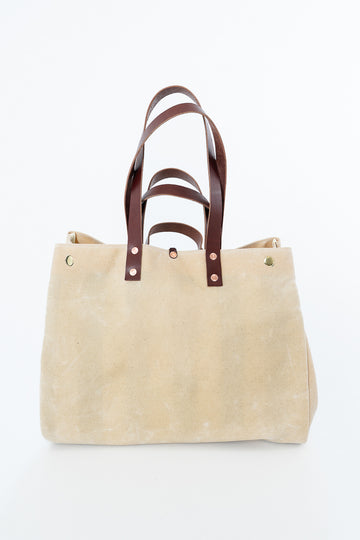 Limited Edition* Natural XL Canvas Snap Tote without Monogram